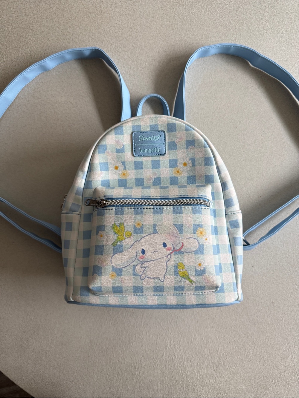 Sanrio Cinnamoroll Light Blue Gingham Mini Backpack